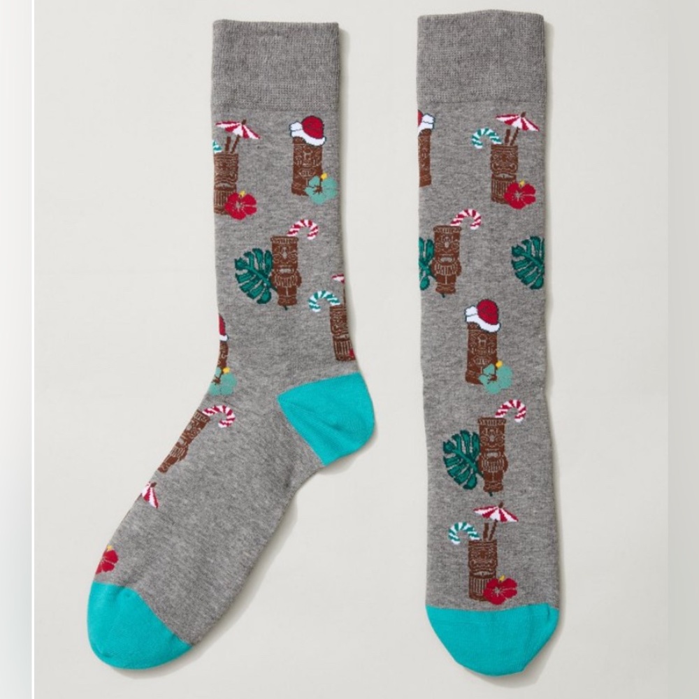 Tommy Bahama Tiki's the Season Tropical Christmas Theme Socks Mens OS NWT